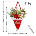 Decoración colgante de gorro navideño rojo con luces, Papá Noel y plantas, 65x40cm - Decoración colgante de puerta de sombrero de Navidad