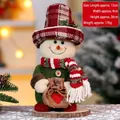Pupazzo di neve natalizio con cappotto verde e cappello a quadri, decorazione da 26cm - Pupazzo di Neve (Stile Quadri B)