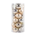 Golden and silver Christmas decorative balls in transparent tube with assorted finishes - Champagne