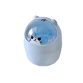 Blue mini desktop trash can with cute cat shaped flip lid for office storage - Blue