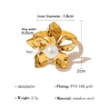 Elegant 18K gold-plated stainless steel flower ring featuring a white pearl center - Adjustable Open / Flower Ring (SR020059)