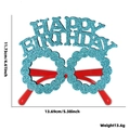 Blue glitter Happy Birthday party glasses showing dimensions 11.73cm by 13.69cm - Blue Integrated Birthday Letter Style