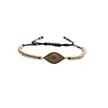Adjustable woven evil eye bracelet with gold beads and multicolored zircon stones - Mixed Color Chain
