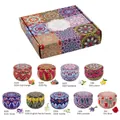 Set regalo da 9 candele profumate con scatole Mandala e vari aromi floreali e fruttati - Set Regalo Stile Etnico di Lusso