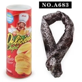 Potato chips spring snake prank toy with red cylindrical can for April Fools Day fun - Purple Delicious Chips Can (A683)