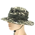 Digital green camouflage tactical boonie hat with adjustable chin strap and vents - One Size L (58-60cm) / Electronic Digital