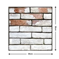 3D self-adhesive 30cm foam wall sticker with red and white vintage brick texture - 527-Retro Red White Brick