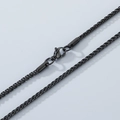 Minimalist 18k black plated stainless steel basket chain necklace with lobster clasp - Width 2.5mm Length 50cm / Black