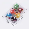 Set de 6 faux cupcakes en PU colorés avec crème et fruits sous coffret cadeau - Boîte de Gâteaux Ronds à la Glace (XMB-24)