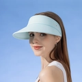 UPF50+ women's sun visor in light blue color with wide brim for UV protection - Light Blue