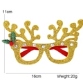 Glittery gold reindeer antler Christmas party glasses with rhinestones and holly detail - Christmas Elk Antler