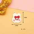 Detail of white rabbit alloy charm with dimensions 18x23mm and 2.7g weight - Bow Rabbit