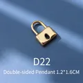 Polished 18K gold-plated double-sided padlock pendant, 1.2x1.6cm stainless steel accessory - D22-Gold Hollow Lock