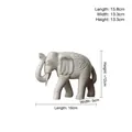 Adorno de elefante vintage de madera con acabado envejecido, longitud de 16 cm - Elefante Retro - Blanco Envejecido