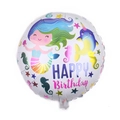 18-inch round Mermaid birthday foil balloon featuring colorful sea creatures and stars - 18 Inch Z (Mermaid Ocean)