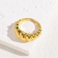 Minimalist 14K gold plated croissant dome ring with a polished twisted texture - US6 / Croissant (14K Gold)
