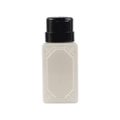 Dispensador rectangular blanco crema para manicura con tapón negro y marco en relieve - Blanco