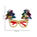 Glittery gold Christmas tree glasses with Merry Christmas text, size 20x14cm, weight 21.2g - Colorful Christmas Tree