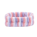 Polsini assorbenti in pile di corallo con strisce rosa viola e bianche morbidi - Stile Fascia per Capelli a Righe (102#) / 1 Pezzo / Strisce Rosa e Viola