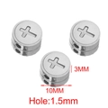 Silver stainless steel 10mm round cross charm bead for DIY jewelry making - Steel Cross