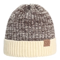 Gorro de punto térmico de doble capa para hombre en hilo mezclado café y blanco - M (56-58cm) / café