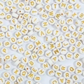 White acrylic beads with gold alphabet letters for DIY jewelry and bracelets - Solid White with Gold Letters