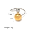 Minimalist open ring featuring mixed gold and silver tone spheres with size measurements - Gold Silver Mixed Ball Ring