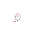 Polished silver heart-shaped stainless steel pendant charm with 14mm by 13.8mm dimensions - Silver Polished Irregular Heart Pendant 14mm