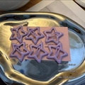 Set di 6 fermagli a stella in metallo viola per stile Y2K su scheda rosa espositiva - Fermaglio BB a Stella / Pezzo Singolo / Viola Taro Smaltato