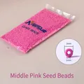 DIY 3mm pink painted porcelain seed beads for jewelry making and craft projects - Medium Pink 3mm