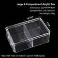Clear acrylic storage box with two compartments measuring 22x14x8cm for jewelry - Large Acrylic 2-Grid Box