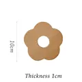 Posavasos de madera de haya con forma de flor de cinco pétalos y recorte central - 10CM Posavasos de Flor de Haya