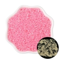 DIY craft beads kit featuring pink cylindrical seed beads and small round golden beads - Pink