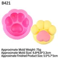 Silikonform Katzenpfote mit Herz-Pad, 6,8x6,8x3,3cm DIY-Backform für Schokolade - Mittlere Katzenpfote / Rosa