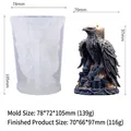 3D eagle and castle candle silicone mold with grey resin wax sculpture specimen - GJ-242 / White