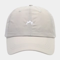 Detail of mountain embroidery on beige quick-dry baseball cap with vent eyelets - Adjustable / Light Gray