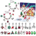 Christmas countdown calendar DIY bracelet set with 22 festive charms and 2 snake chains - M-24 Santa Claus