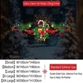 Christmas candy cane static window stickers with pine needles and golden bells decor - Small【100*40CM】