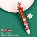 Christmas cartoon reindeer 10-color retractable ballpoint pen with 3D elk topper decoration - Elk