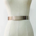 Polished silver metal wide corset belt with mirror finish for women dresses - 3.5CM Mirror Style / 80-100cm / Silver