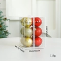 Lot de 12 boules de Noël rouges et dorées aux finitions mates et pailletées - Lot de 12 / Or Rouge / 6cm