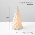 White ceramic mini Christmas tree night light with LED glow, 15.8cm desktop ornament - Large Puff Tree