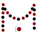 25th anniversary black and red paper circle dot garland party hanging decorations - Polka Dot Garland / Black Red
