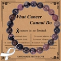 Bracelet de sensibilisation au cancer en rhodonite rose avec breloque ruban d'argent - Bracelet Rhodonite