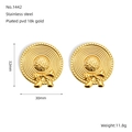 18K vergoldete Edelstahl-Ohrringe in Strohhutform mit Schleife und Maßangaben - Goldener Schleife Strohhut (ZE1442G)