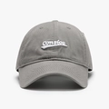 Dark grey cotton baseball cap featuring white 3D letter embroidery and a curved brim - Adjustable / Light Gray