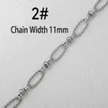 Catena artigianale in acciaio inossidabile da 11mm con maglie ritorte per gioielli fai-da-te - Stile 2 (11mm/Metro)