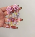 Handcrafted beaded tassel earrings with colorful translucent acrylic flowers for women - Macaron Petal Beaded Tassel Earrings (74#) / Colorful