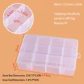 Transparent PP 12-compartment storage box with lids 22.8x15x5.2CM for craft parts - L12 Series 12-Compartment (22.8x15x5.2cm)