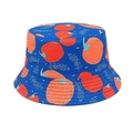 Dettaglio cappello alla pescatora per bambini blu scuro con stampe di zucche e foglie - Circonferenza della Testa 52-54cm / Blu